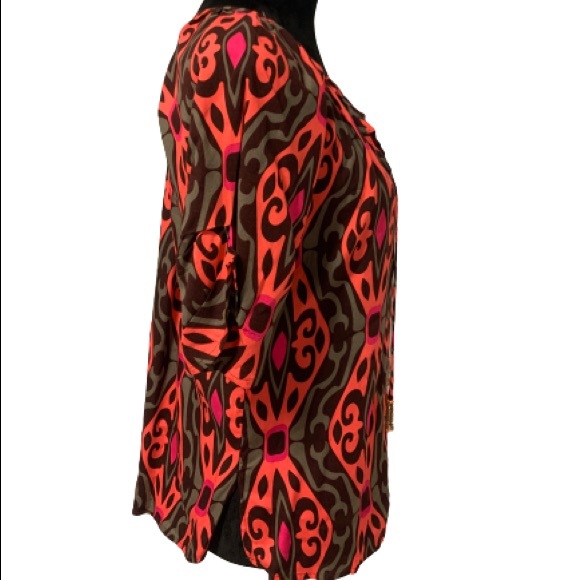 ESCAPADA Abstract Retro Vintage Inspired Design Beaded Tassel Shirt Sz XS EUC - Picture 6 of 13